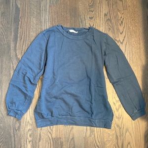 Lush Blue Corset Back Sweatshirt, size small